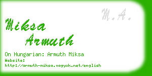 miksa armuth business card